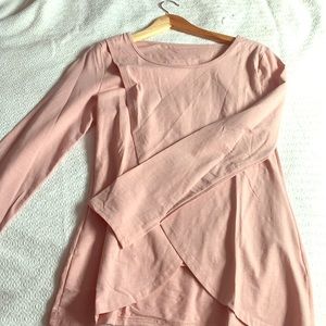 Pink stretchy nursing top